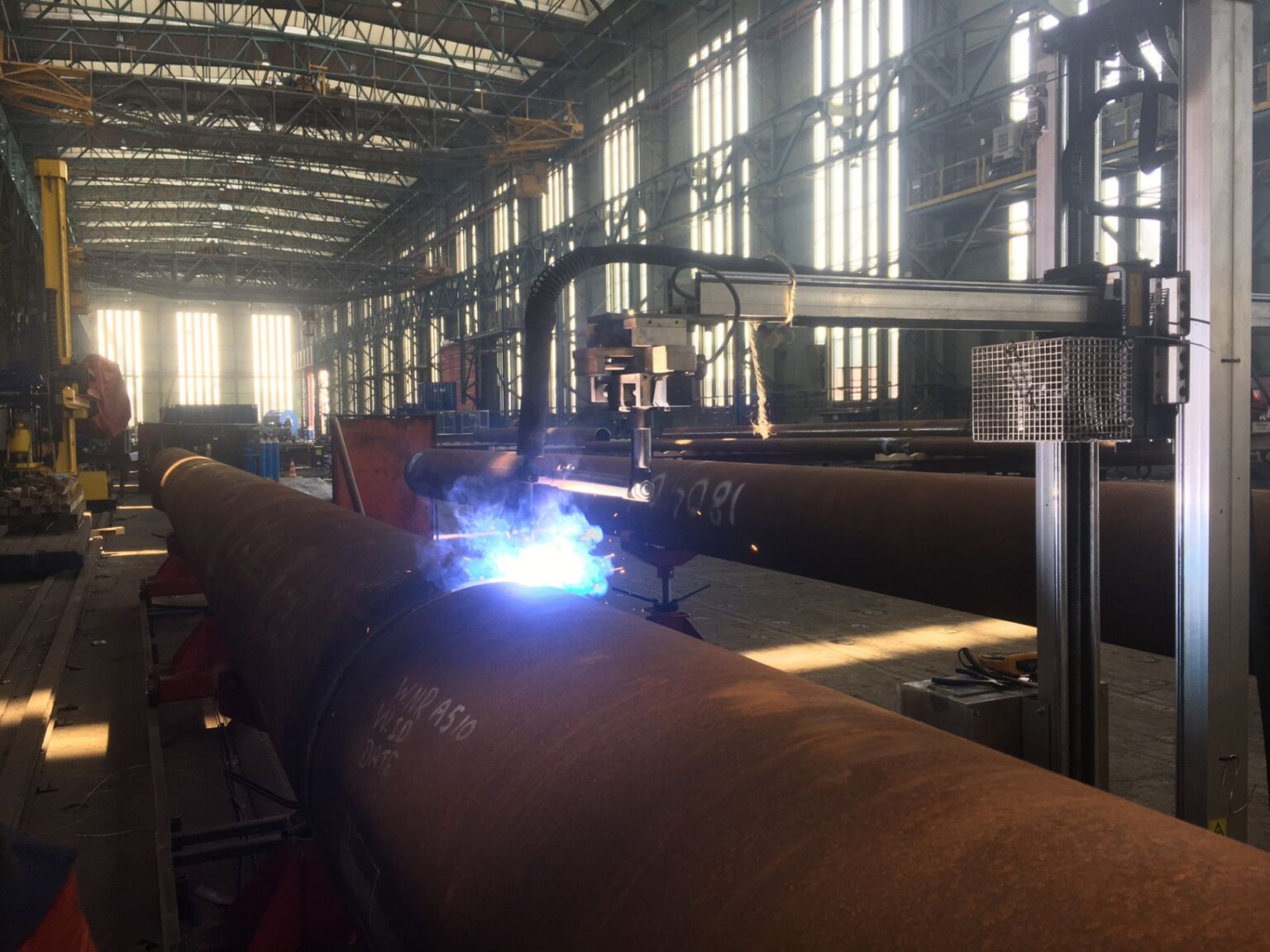 Triple joints for more than 1km test pipe line welded Franklin Offshore Europe